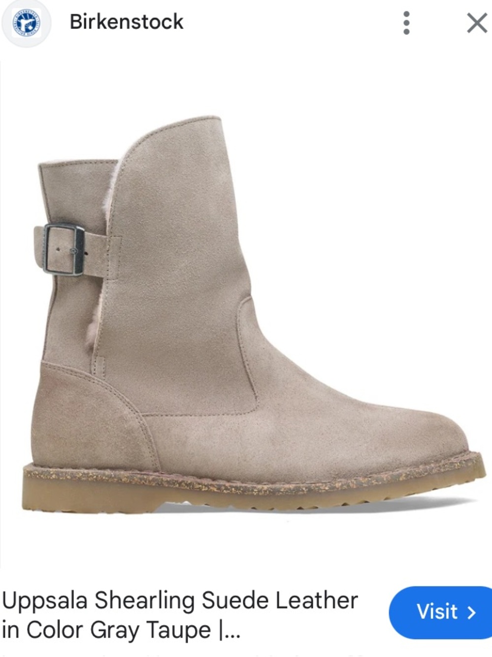 Birkenstock Uppsala Suede Shearling Boot in Taupe